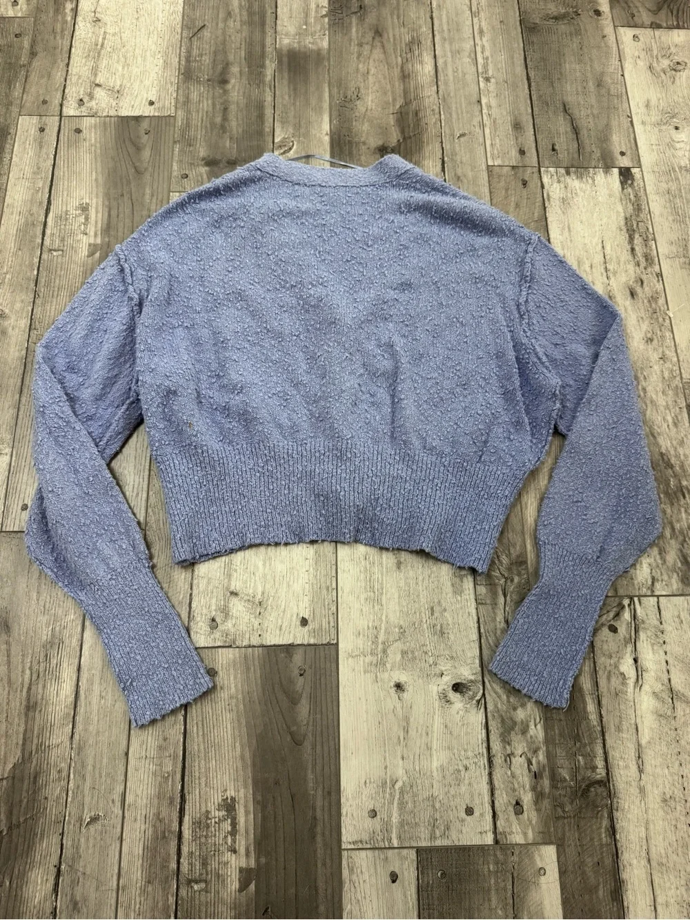 Free People Textured Purple Sweater Cardigan Oversized XS